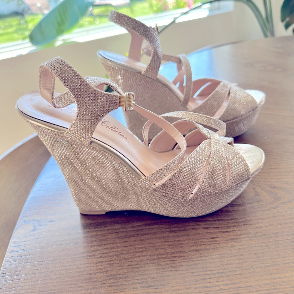 De Blossom wedding wedge heels, women’s 8.5. New.
